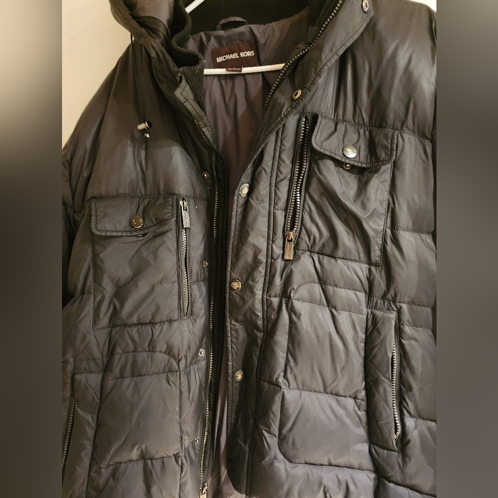 Michael Kors mens puffer xl used black multiple pockets